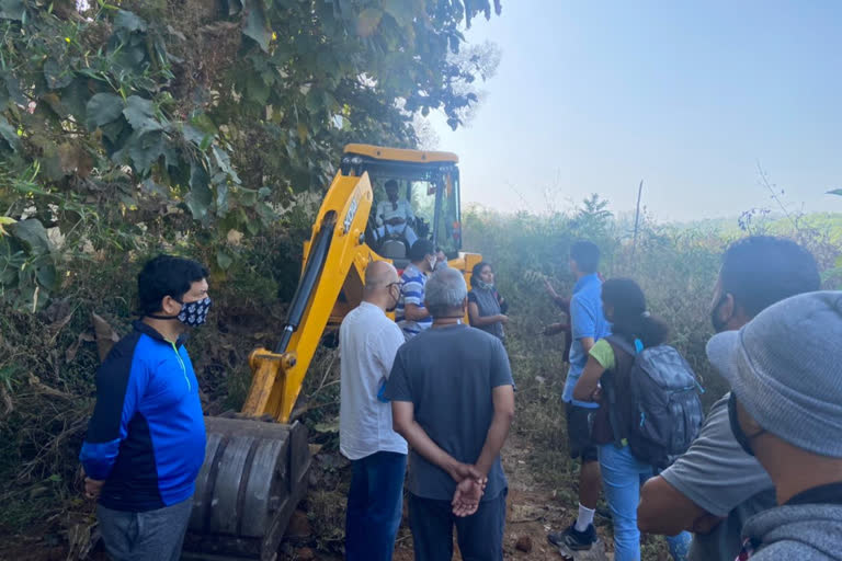 Destruction of forest area of Tallaghattapur in Bangalore