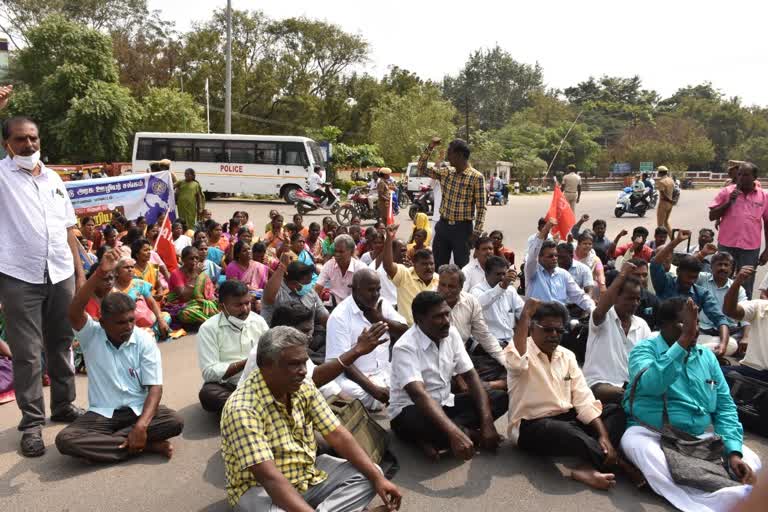 Government employees road blockade