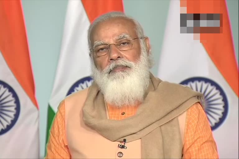 Prime Minister Narendra Modi attends inauguration of the Chauri Chaura Centenary Celebrations at Chauri Chaura in Gorakhpur, Uttar Pradesh, via video conferencing