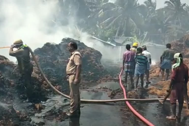 Fire accident in coir factory