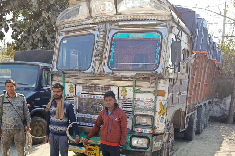 two arrested including illegal coal loaded truck in hazaribag