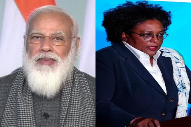 Barbados PM writes to PM Modi  thanks him for donation of COVID-19 vaccine  covid vaccine news  barbados covid tally  mass vaccination news  narendra modi news  mia motley news  ഇന്ത്യക്ക് നന്ദി പറഞ്ഞ് ബാർബഡോസ് പ്രധാനമന്ത്രി  വാക്‌സിൻ എത്തിച്ചതിൽ ഇന്ത്യക്ക് നന്ദി  കൊവിഷീൽഡ് വാക്സിൻ വാർത്ത  കോവിഡ് വാക്സിൻ വാർത്ത  നരേന്ദ്ര മോദി വാർത്ത