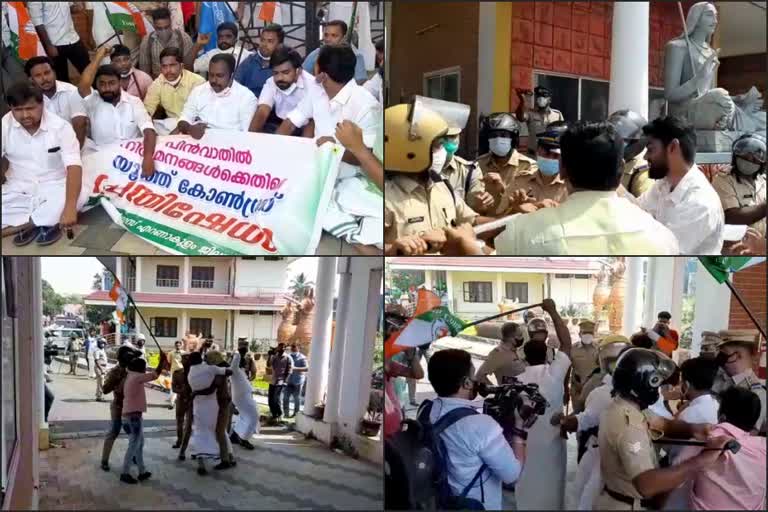 കാലടി സർവ്വകലാശാലയിലേക്ക് നടത്തിയ മാർച്ചിൽ സംഘർഷം  കാലടി സർവ്വകലാശാല  കാലടി സർവ്വകലാശാല എം.ബി രാജേഷിന്‍റെ ഭാര്യയുടെ നിയമനം  എം.ബി രാജേഷിന്‍റെ ഭാര്യയുടെ നിയമനം  നിനിത കണിച്ചേരി  ninitha kanicheri  MB Rajesh  CPM leader MB Rajesh  Kalady University  Kalady University March