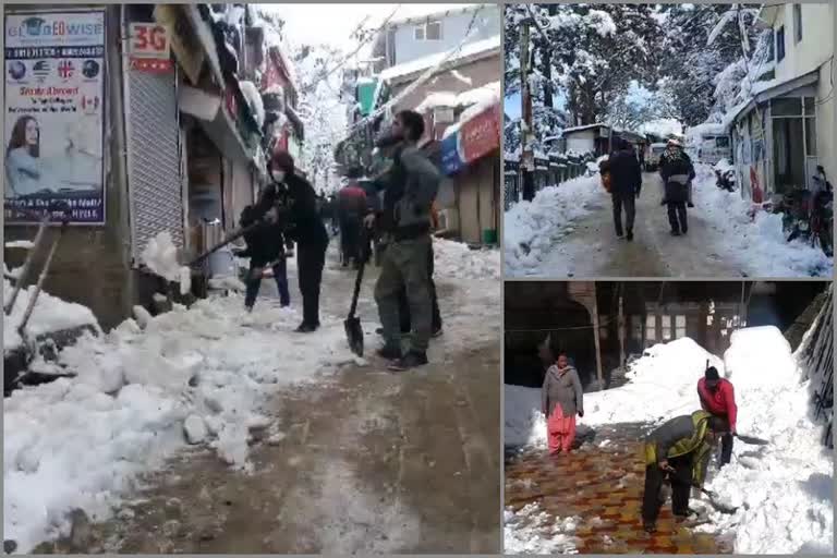 Snow clearance work in Shimla