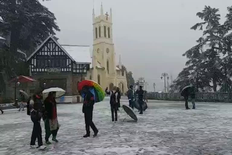 शिमला में बर्फबारी, snowfall in shimla