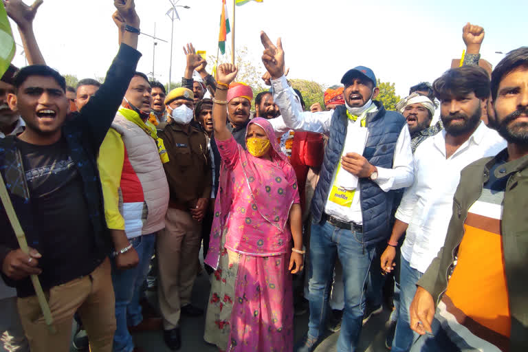 ajmer news, rlp takes out tractor march