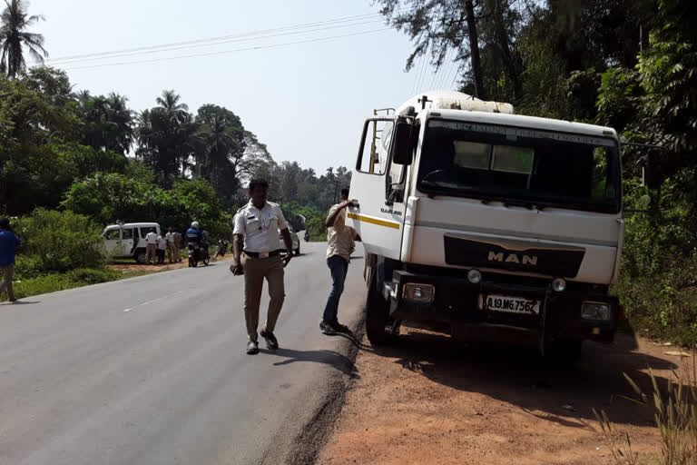 Accident Between Cement Mixer Vehicle-Bike