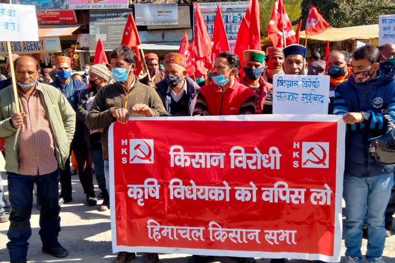 Citu workers Protrest in Kullu