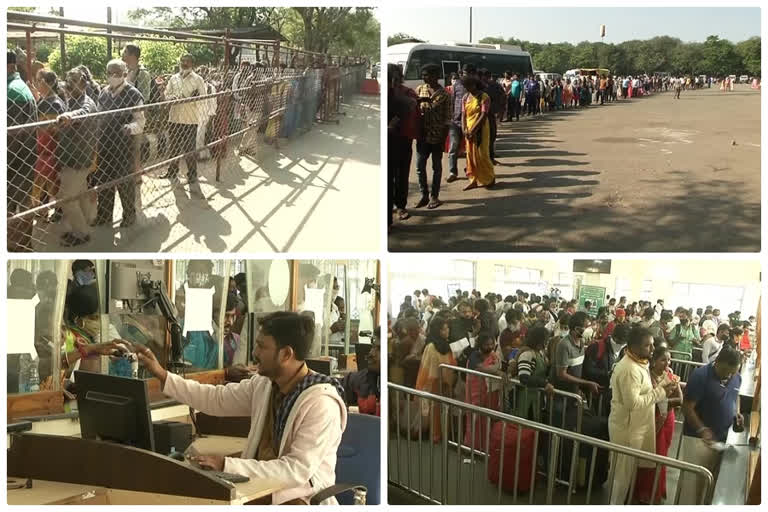 pilgrims rush at tirumala