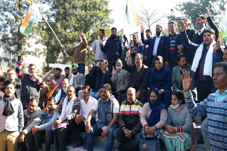 congress protest in bilaspur