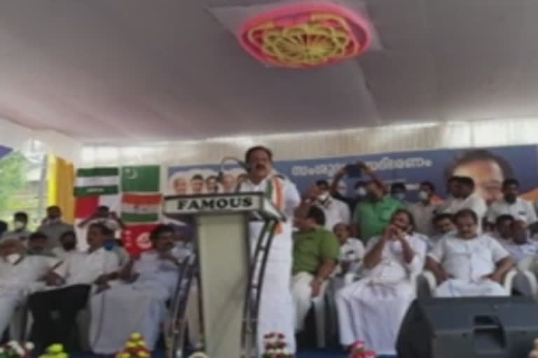 Ramesh Chennithala addressing a gathering