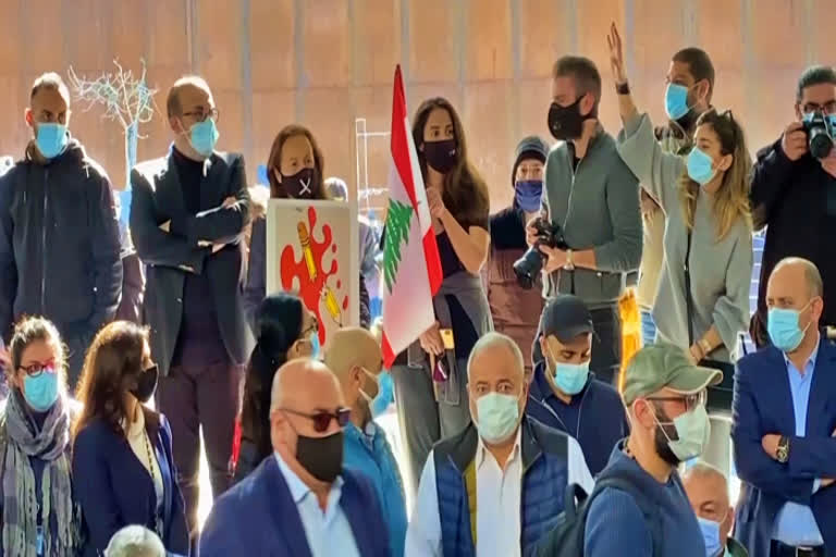 Demonstrators held sit-in protest against killing of Lokman Slim in Beirut