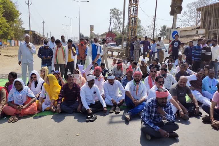 congress and farmer union did chakkajam in kondagaon