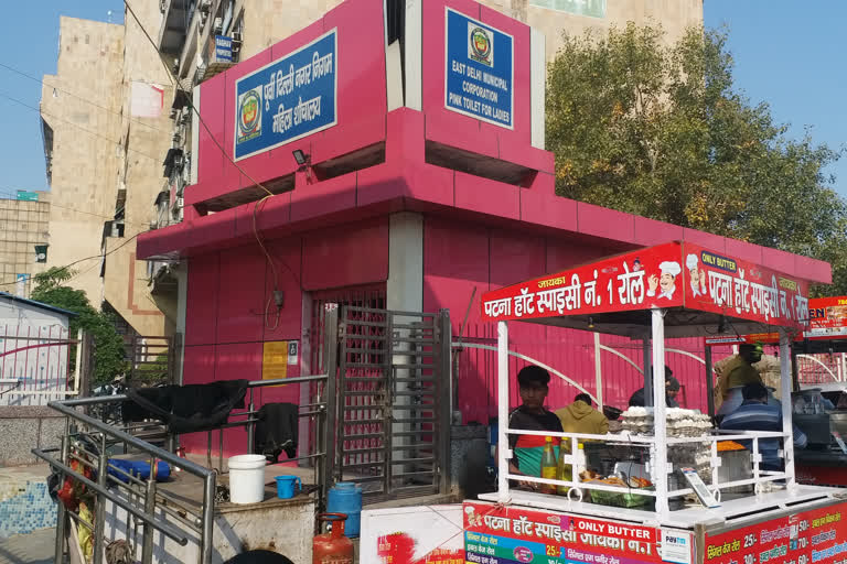 Pink toilet build by edmc for women is locked at laxmi nagar