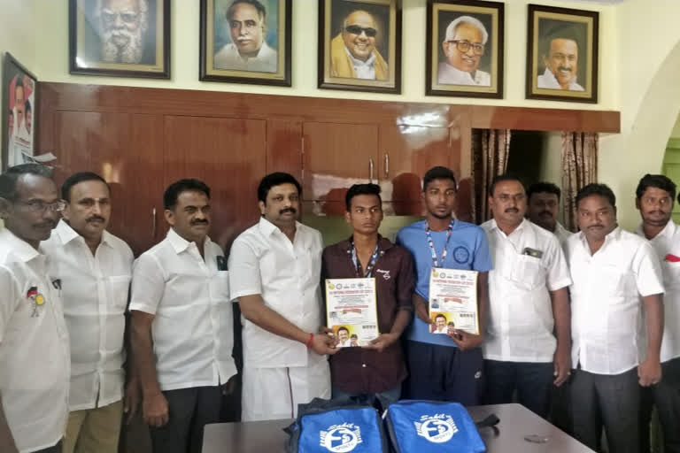 nammakal dmk helped sports person to participate competition in Nepal