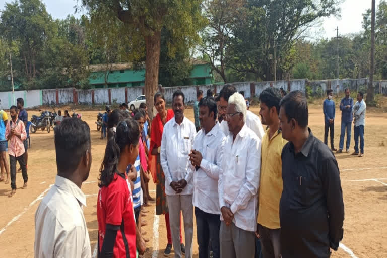 The process of selecting kabaddi players at Ellandu for kabaddi state competitions has started