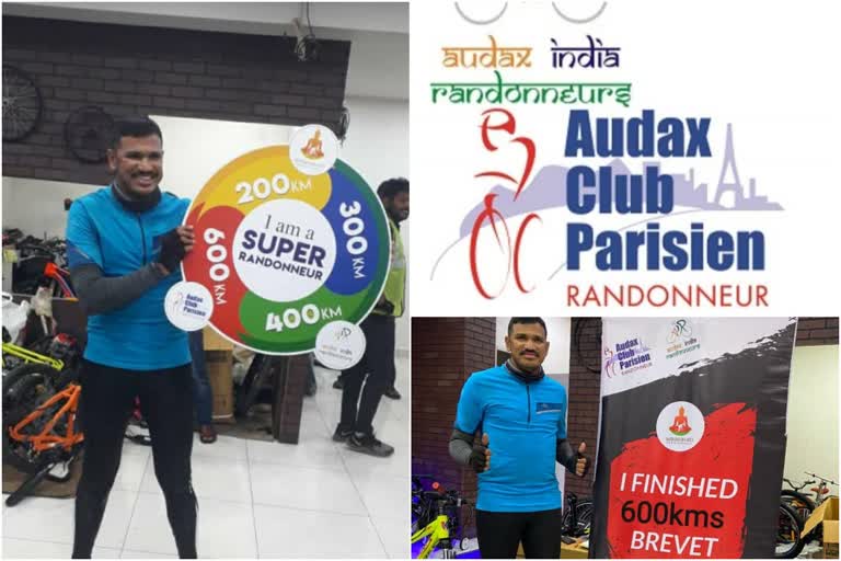 young man from andhrapradesh won the title of Super Randonneuer  Super Randonneuer title won by andhra man  Super Randonneuer  cycling  cycling latest news  38 മണിക്കൂറുകള്‍ക്കുള്ളില്‍ 600 കിലോമീറ്റര്‍  സൈക്ലിംഗില്‍ സൂപ്പര്‍ റാന്‍ഡോണ്യൂര്‍ നേട്ടവുമായി പവന്‍ കുമാര്‍  സൈക്ലിംഗ്  സൈക്ലിംഗ് വാര്‍ത്തകള്‍  സ്‌പോര്‍ട്‌സ്  സ്‌പോര്‍ട്‌സ് വാര്‍ത്തകള്‍  sports  sports news  sports latest news