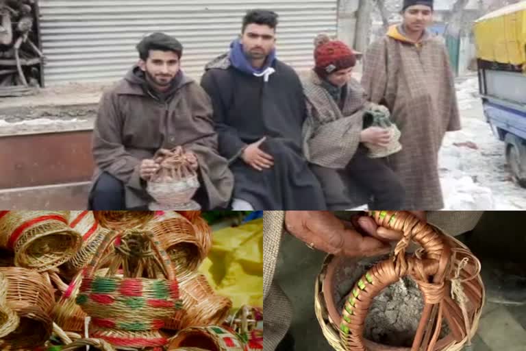 Kangri of kashmir  kashmir news  Kangri sellers  കാംഗ്രി  കശ്‌മീര്‍ വാര്‍ത്തകള്‍  കശ്‌മീരി വസ്ത്രം