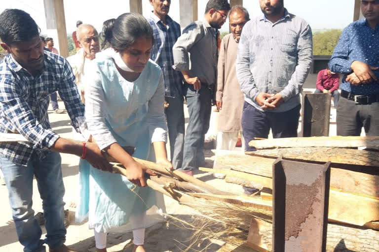 Daughter offering fire to father