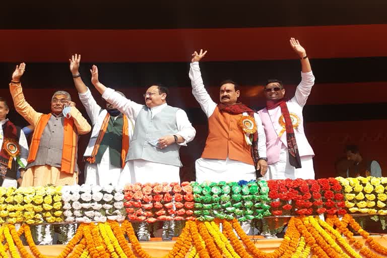 home-minister-of-madhya-pradesh-narottam-mishra-addressed-public-meeting-tarapith-in-west-bengal-birbhum