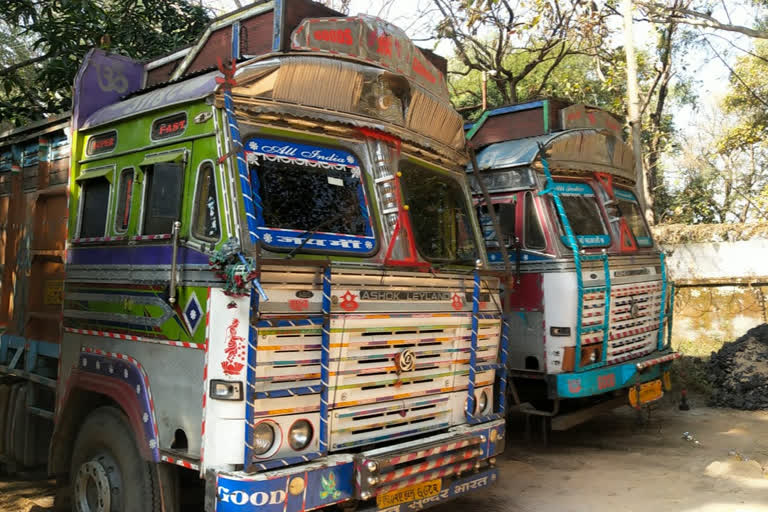 three illegal coal laden trucks seized in ranchi