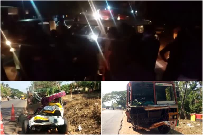 two accidents in pattambi palakkadu  patatmbi palakkdu  pattambi accident  പട്ടാമ്പിയിൽ രണ്ടിടത്ത് വാഹനാപകടം  ഒമ്പത് പേർക്ക് പരിക്ക്  പാലക്കാട് പട്ടാമ്പി