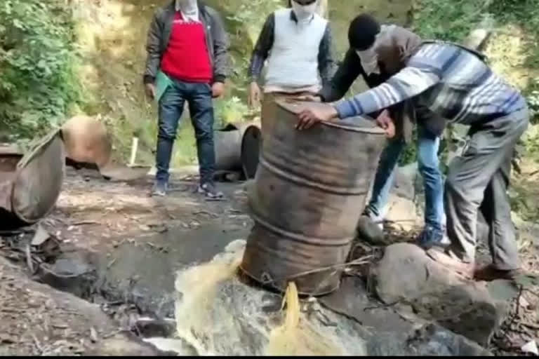 paonta sahib forest department takes major action on the illegal raw liquor mafia