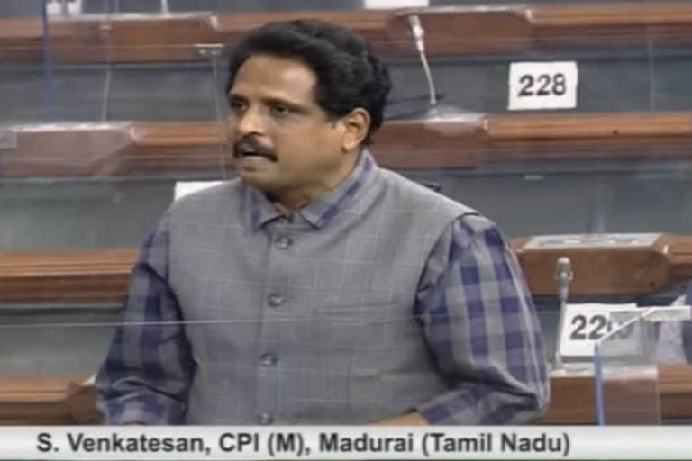 madurai mp su.venkatesan hits center on his parliamentary speech