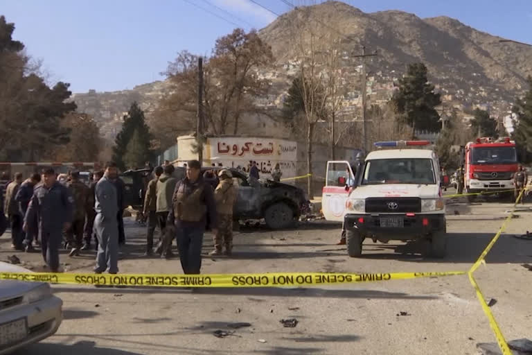 explosions in kabul killed two people and injured five others