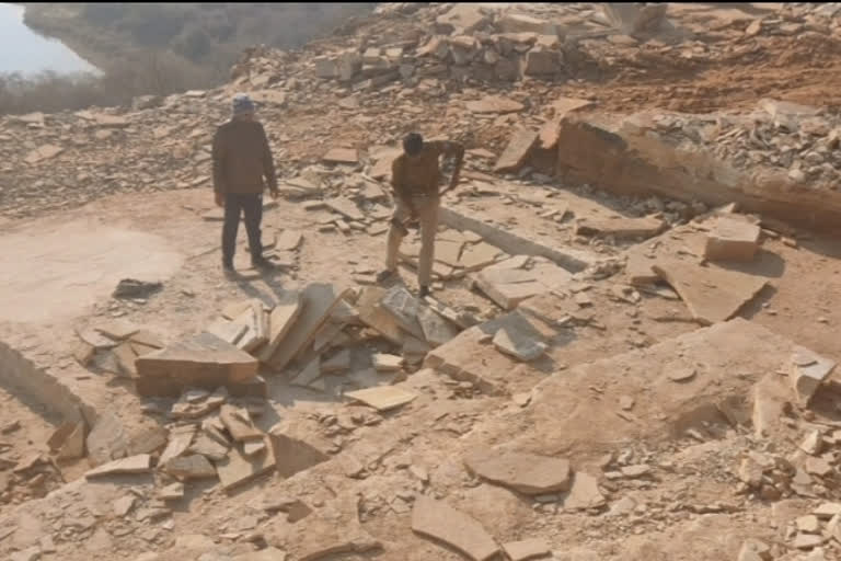 Illegal stone quarrying