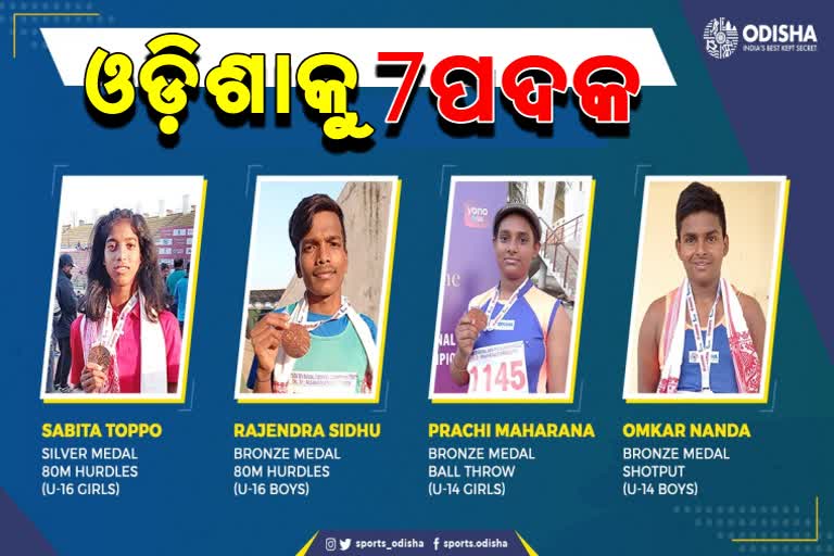 odisha won seven medals in national junior Athlete championship 2021