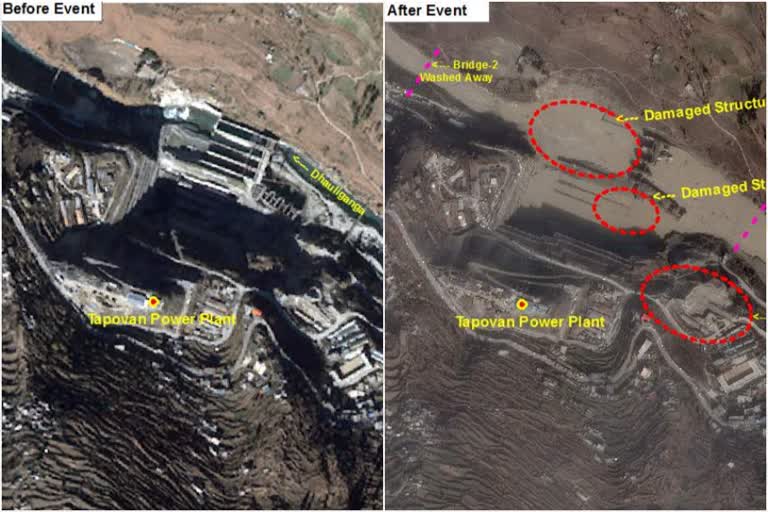 ISRO releases satellite images of Uttarakhand disaster  Uttarakhand Glacier Burst  Chamoli Glacier Burst  Rishi Ganga  Dhauli Ganga  Indian Space Research Organisation  Uttarakhand News  CARTOSAT  ഉത്തരാഖണ്ഡ് ദുരന്തം  ആദ്യ ഉപഗ്രഹ ചിത്രങ്ങൾ പുറത്തുവിട്ട് ഐഎസ്ആർഒ  ഐഎസ്ആർഒ  ഋഷി ഗംഗ  ധൗലി ഗംഗ