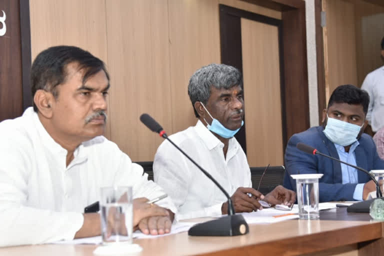 Progress review meeting chaired by Minister Kota Srinivasa Poojary at Vijayapura