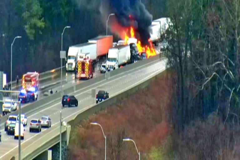 1 dead as multi-vehicle crash shuts Atlanta-area interstate