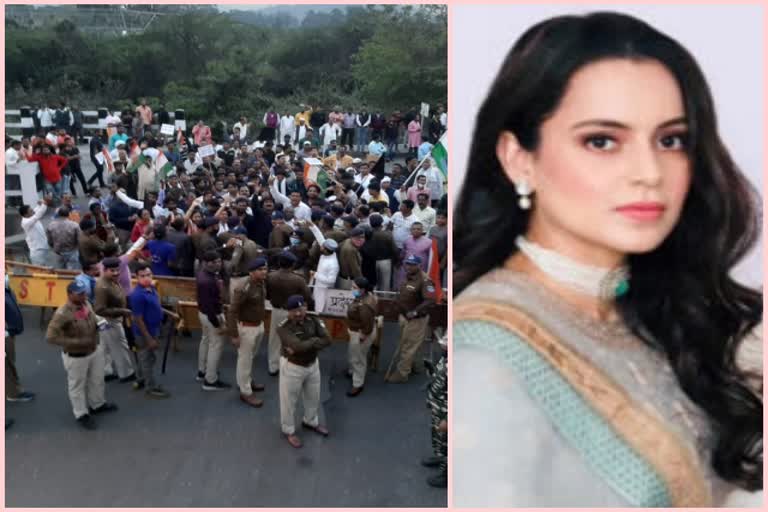 Congress protest against Kangana