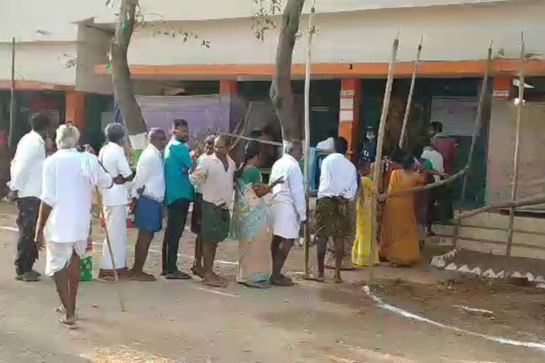 The second phase of local elections in Prakasam district is going on peacefully amid heavy security.