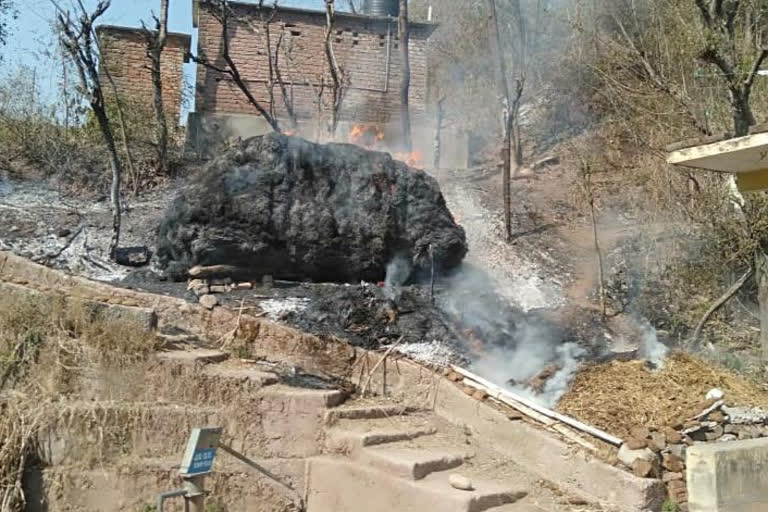 Fire caught in Cattle grass in sundernagar