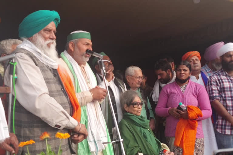 Mahatma Gandhi's granddaughter visits farmers' protest site in Ghazipur