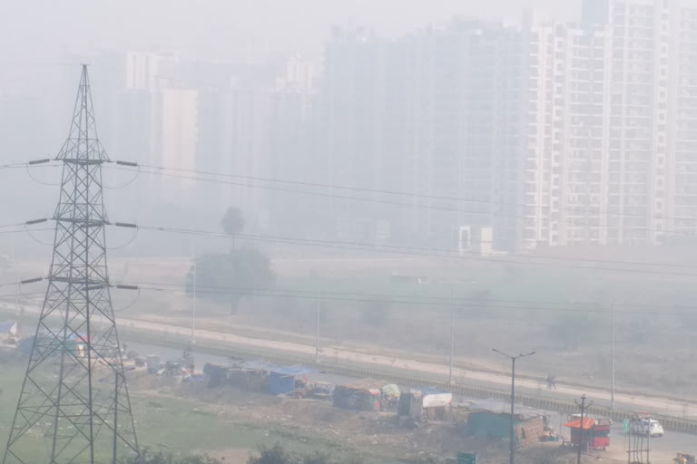 Noida and Greater Noida covered with a sheet of smog