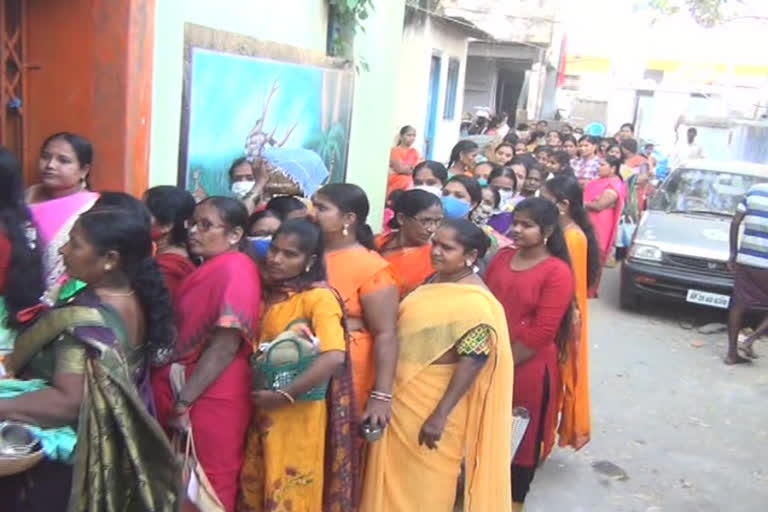 large number of devotees attended bonalu for pochamma temple in jagtial district