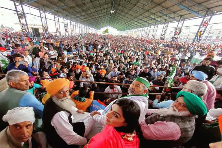 rakesh tikait kisan mahapanchayat in indri karnal