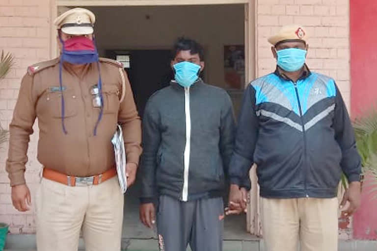 one accused arrested for robbing a young man in rewari