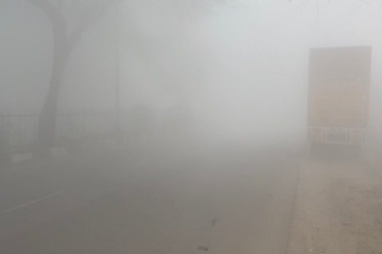 Thick fog in many areas of Delhi