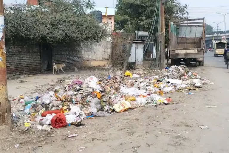 डालीगंज रोड पर लगा गंदगी का अंबार