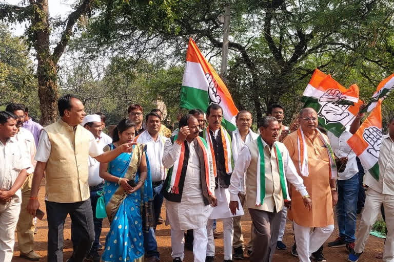 Congress undertook public awareness march against agricultural laws in dharsiwa of raipur