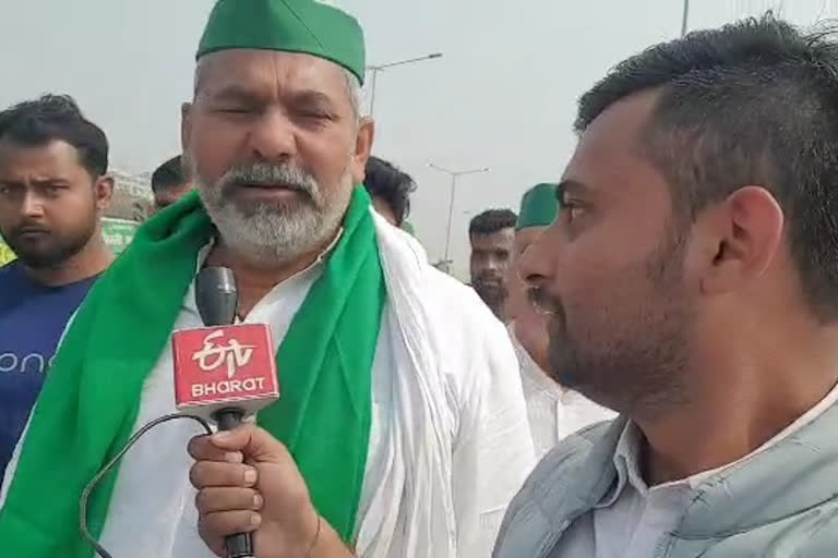 Farmers protest against agriculture law at Ghazipur border