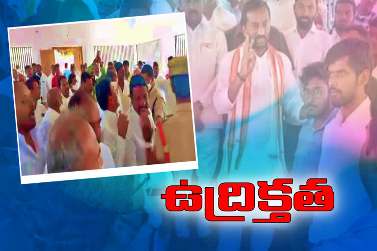 rift between trs and bjp at rythu vedika building inauguration in dubbaka