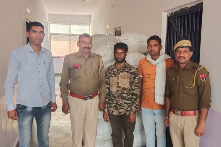 Smuggler arrested with doda sawdust, डोडा चूरा के साथ तस्कर गिरफ्तार