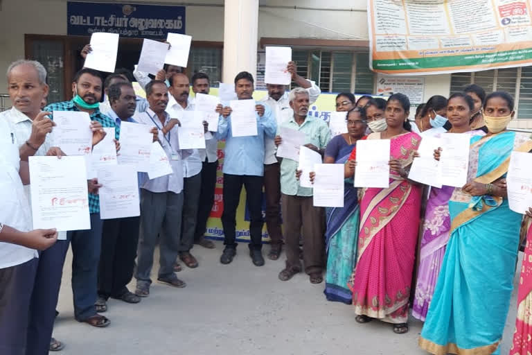 village oa sign the petition in blood to demand their Request at tirupattur