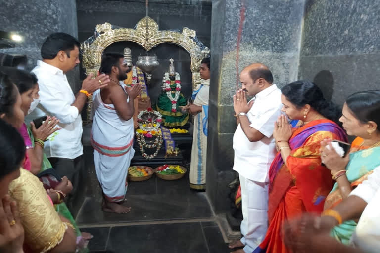 MLA Challa Dharmareddy and his wife conducted special pujas in Parakala